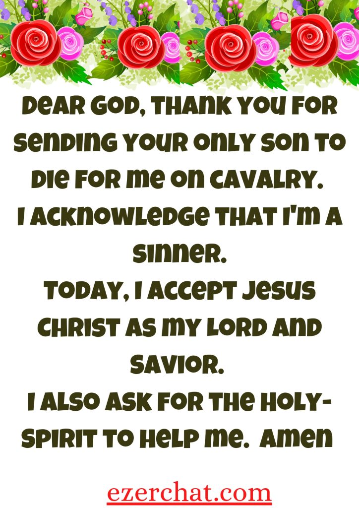 Prayer card for new believers